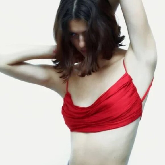 ZARA WOMEN DRAPED CROP TOP SIZE XL  6929/203/600 - Picture 3 of 7